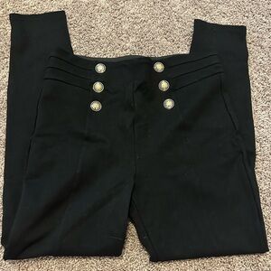 Zara Black Trousers with Gold Buttons